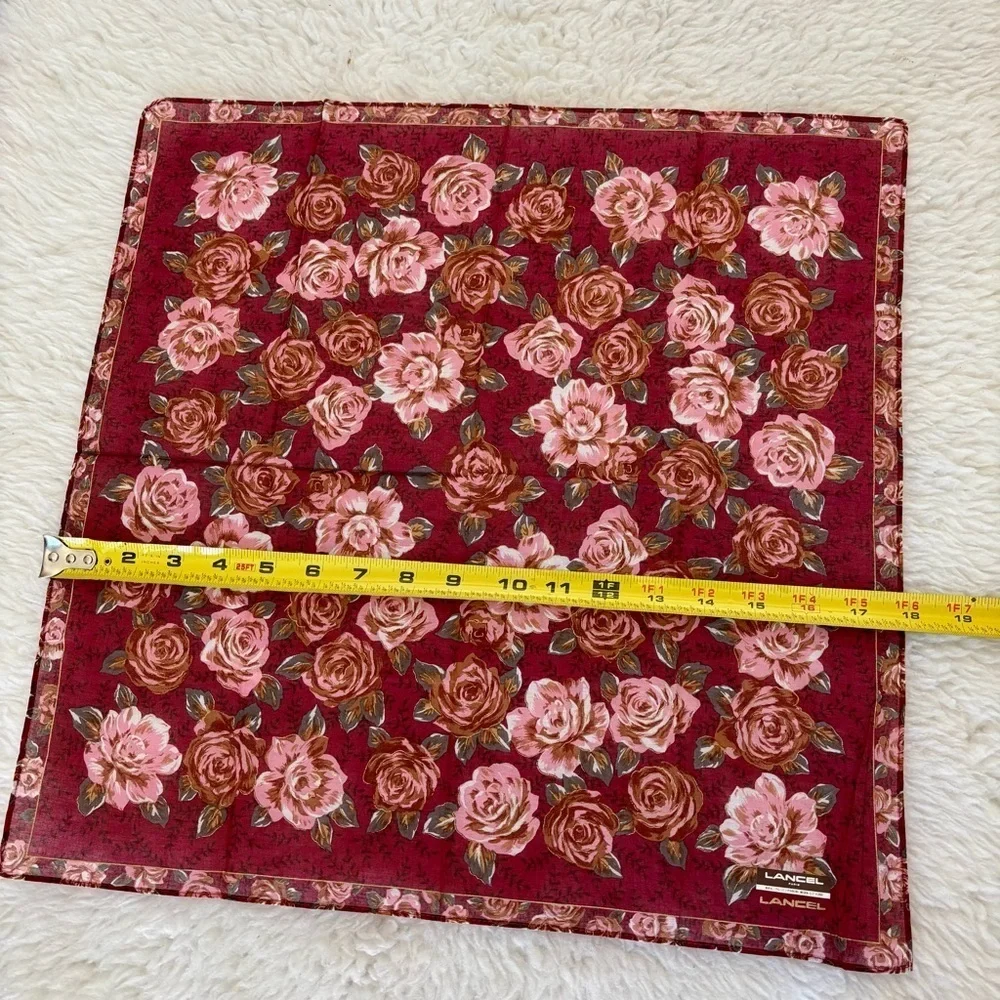 Lancel Floral Handkerchief/Bandana Scarf size 18”